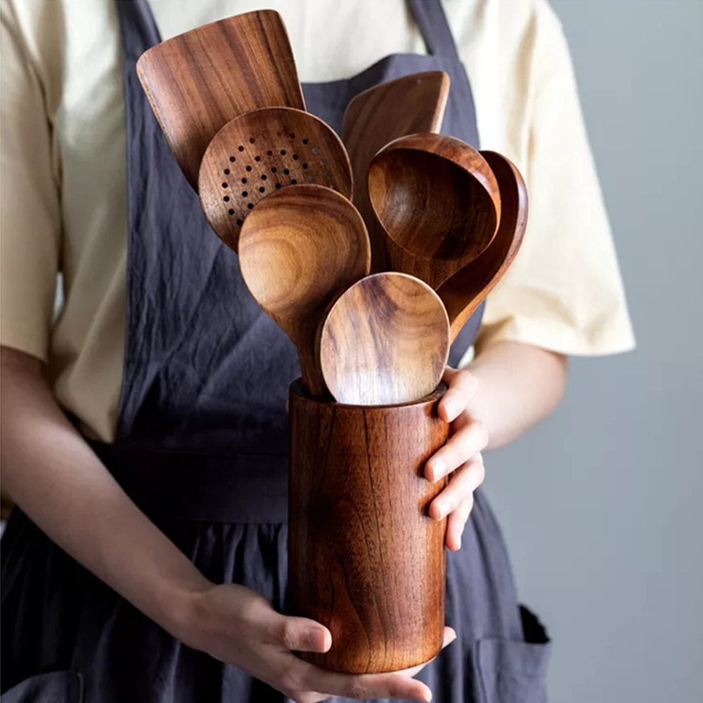 EcoChef - Luksus Teak Tre Kjøkkenutstyr for Moderne Kulinarisk Kunst
