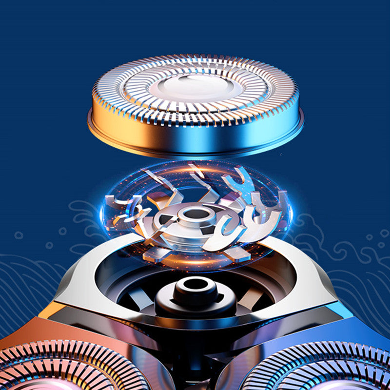 Norvo | Mini Oppladbar Bærbar Trådløs Elektrisk Roterende Ansiktsbarbermaskin, for Reising, Kontor & Gym