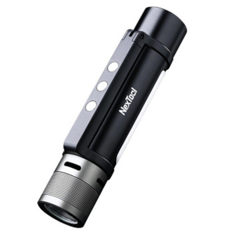 Norvo | 6-i-1 Zoombar Oppladbar Lommelykt, med Alarmmodus, Dobbelt Lys Kilde, 360¬∞ Rotasjons Håndtak & Strømbank, for Camping, Reise & Mer