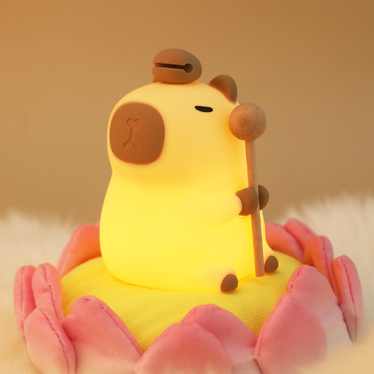 Garduru2024 Capybara Silikon Nattbordlampe | Myk og Barnevennlig | Perfekt Gave til Barn og Jenter