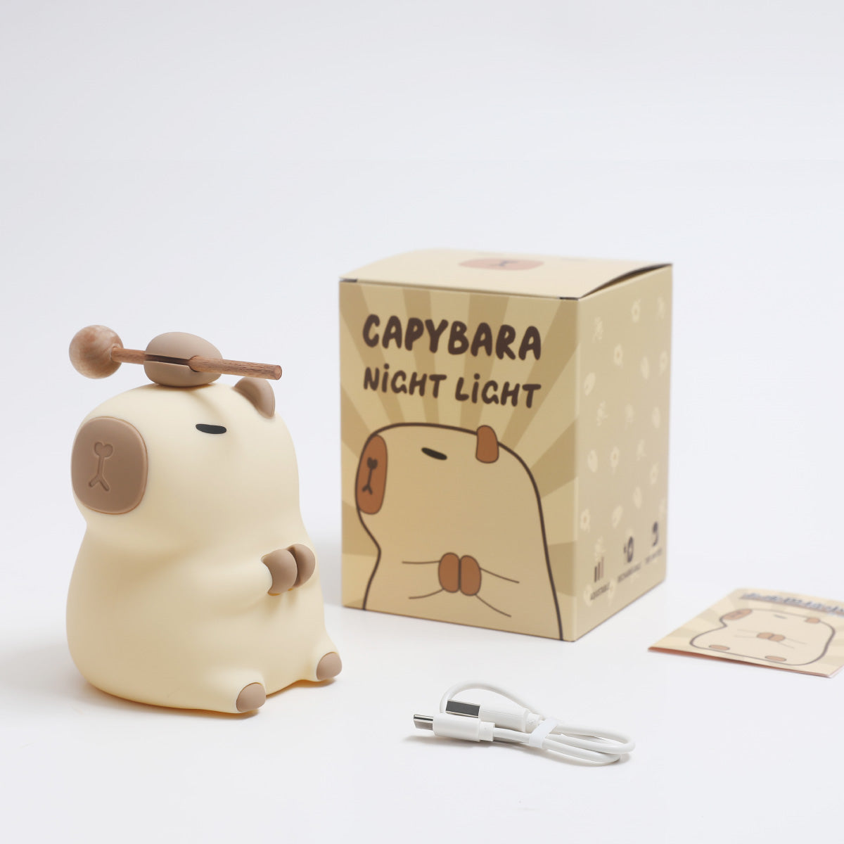 Garduru2024 Capybara Silikon Nattbordlampe | Myk og Barnevennlig | Perfekt Gave til Barn og Jenter