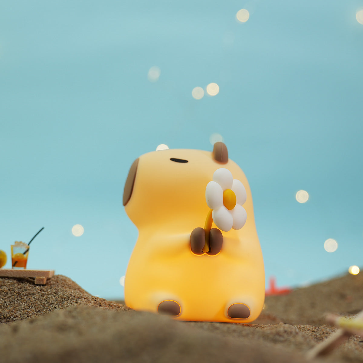 Garduru2024 Capybara Silikon Nattbordlampe | Myk og Barnevennlig | Perfekt Gave til Barn og Jenter