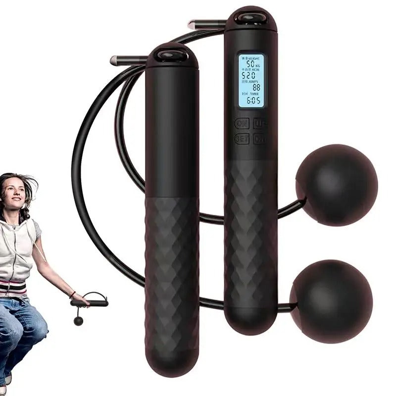 Norvo | Vektet trådløs hoppetau med teller | Ergonomisk, sammenflettingsfritt design for hjemme trening og kondisjonstrening