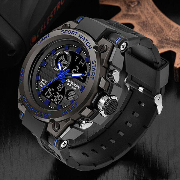 Norvo | TitanGuard Militært Herreklokke – Robust Multifunksjonell Analog & Digital Klokke