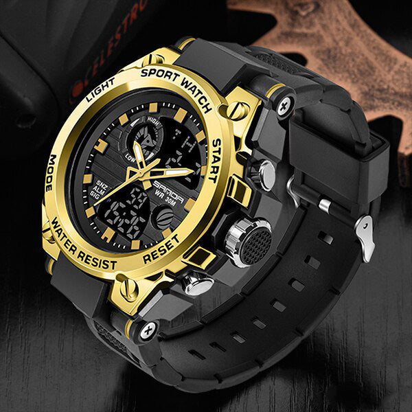 Norvo | TitanGuard Militært Herreklokke – Robust Multifunksjonell Analog & Digital Klokke