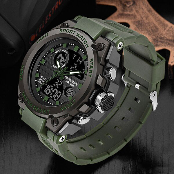 Norvo | TitanGuard Militært Herreklokke – Robust Multifunksjonell Analog & Digital Klokke