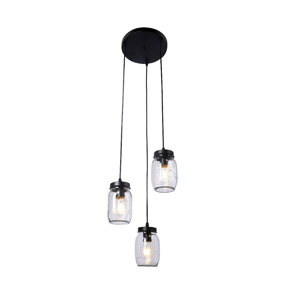 Norvo | Modern Enkelhet Jern Glass Flaske 3-Lys Chandeliers For Stue