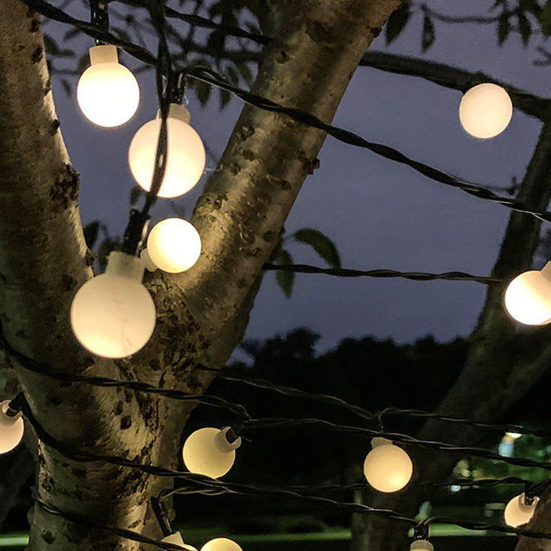 Norvo | Moderne Art Deco vanntett Solar-PVC-Gummi-akryl-snor-bees-ball-kristall-ball-fall-LED lys utendørs for hagen