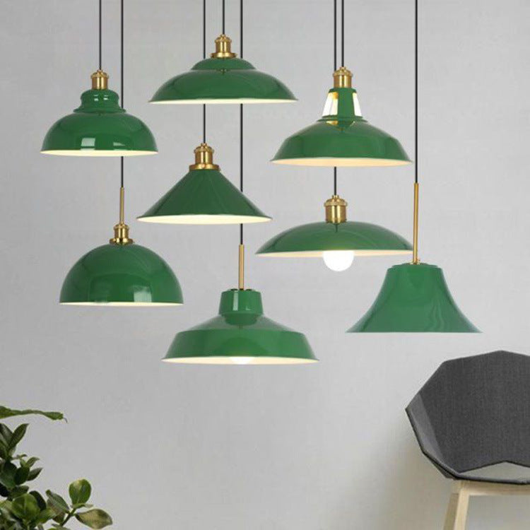 Norvo | RetroDome Industriell Vintage Pendellampe | Grønn Jernkuppel Design | Enkelt Lys | Rustikk Takbelysning