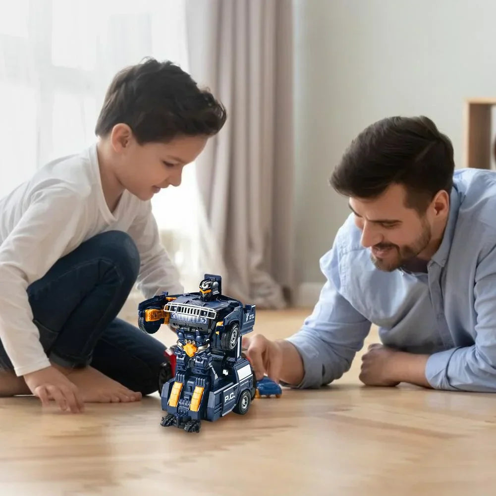 Norvo | Transforming Robot Car | 2-i-1 Politibil & Robotleketøy med Lys og Lyd