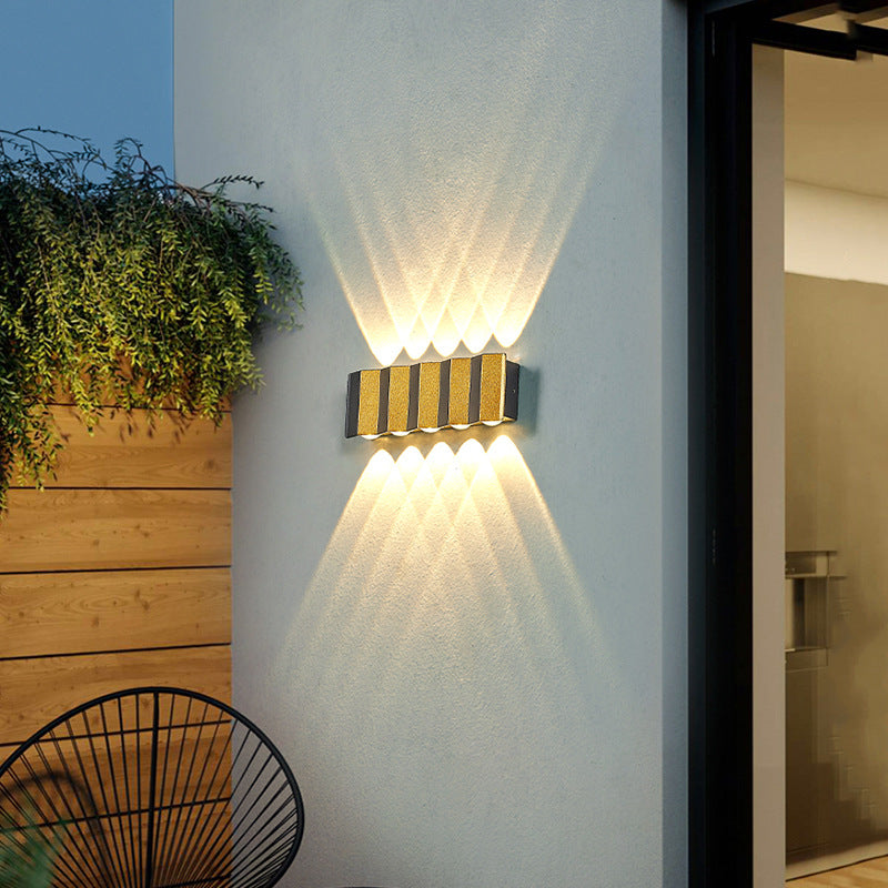 Norvo | Moderne Lys Luksus Gyldent Aluminium Utendørs Vanntett Terrasse LED Vegglampe
