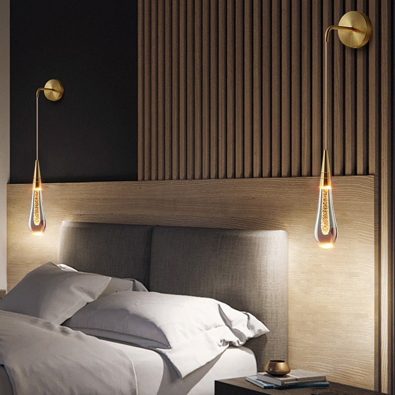 Norvo | Moderne Luksus Dråpeformet Glass LED Vegglampe For Soverom