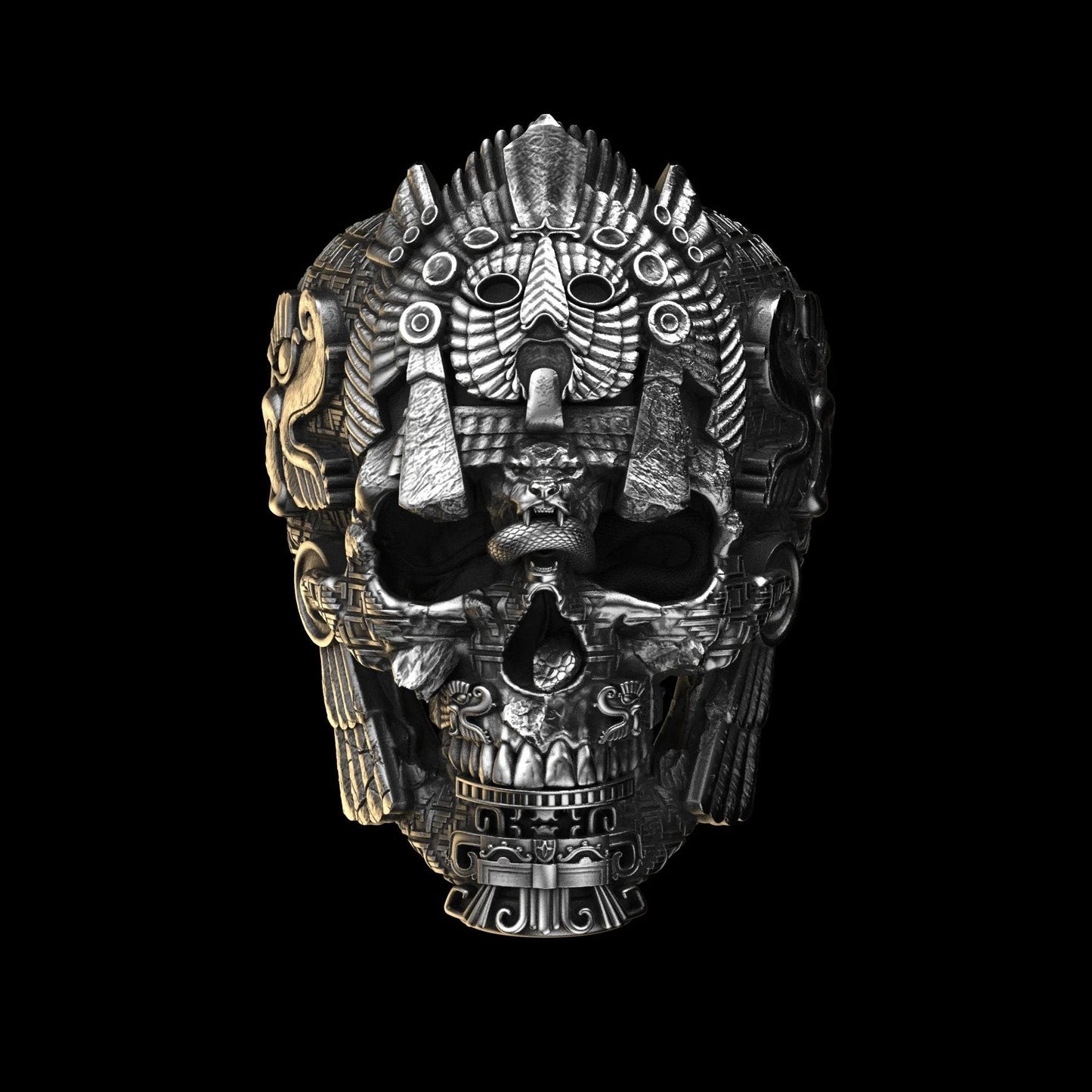Norvo | Sølv svart skull ring