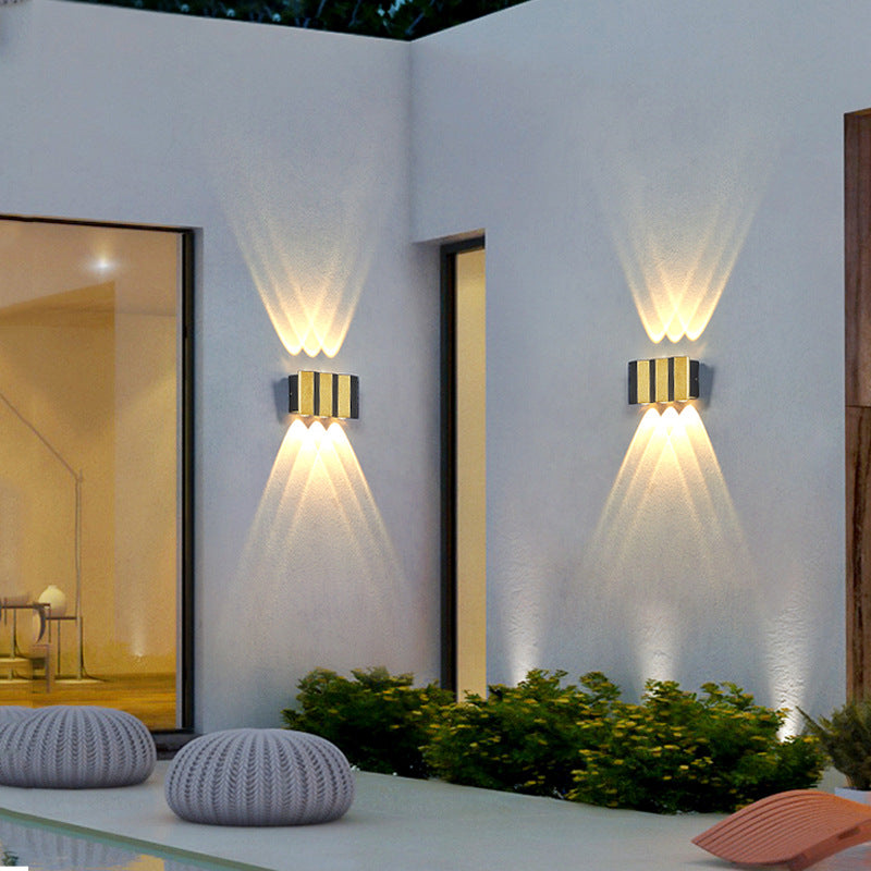Norvo | Moderne Lys Luksus Gyldent Aluminium Utendørs Vanntett Terrasse LED Vegglampe