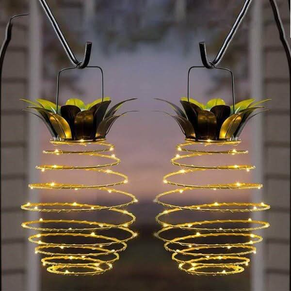Norvo | Solar Pineapple Garden Lantern with Warm LED Light 28cm