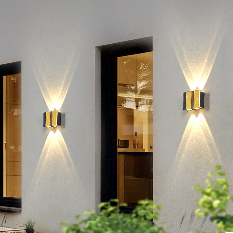 Norvo | Moderne Lys Luksus Gyldent Aluminium Utendørs Vanntett Terrasse LED Vegglampe