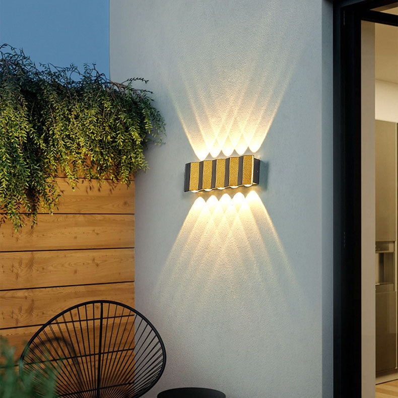 Norvo | Moderne Lys Luksus Gyldent Aluminium Utendørs Vanntett Terrasse LED Vegglampe