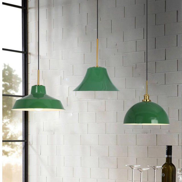 Norvo | RetroDome Industriell Vintage Pendellampe | Grønn Jernkuppel Design | Enkelt Lys | Rustikk Takbelysning