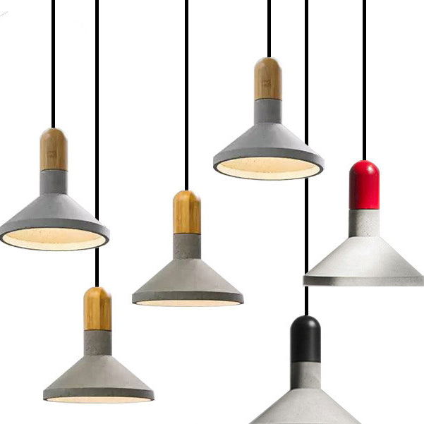 Norvo | Moderne Industriell Betong Kjegle Tre 1-Lys Pendellampe for Spisestuen