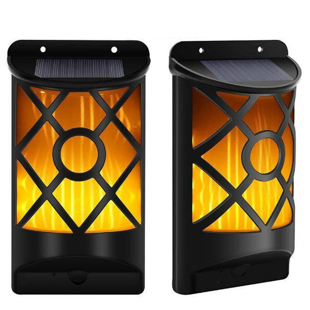 Norvo | Solar Flame Halv Søyle LED Utendørs Sensor Vegglampe
