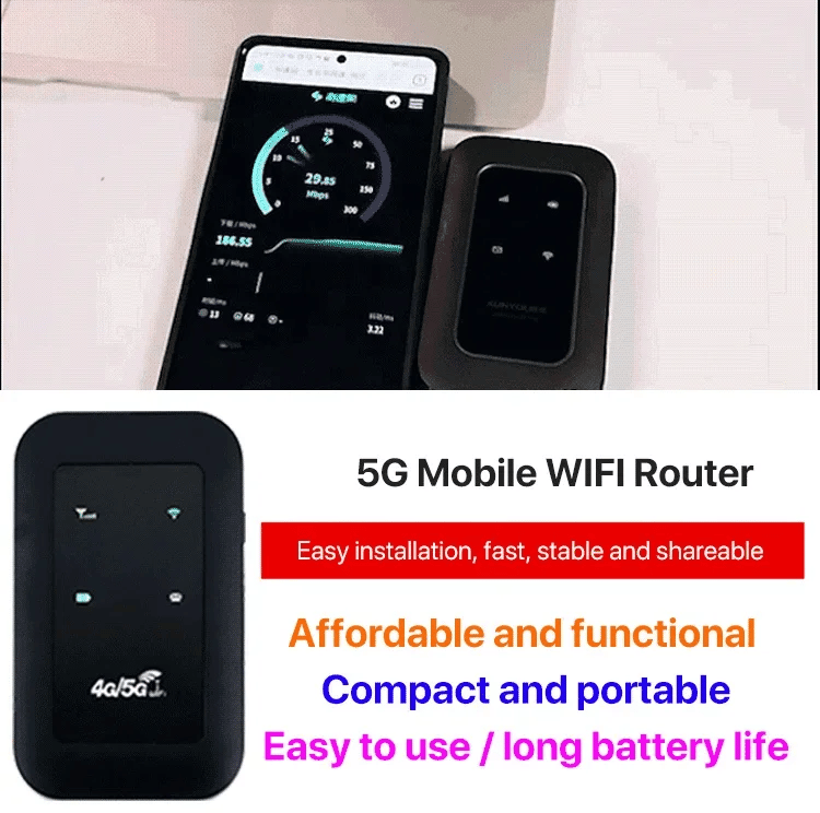 Norvo | Bærbar 5G WiFi-ruter – Høyhastighets mobiltrådløs internett-tilkobling