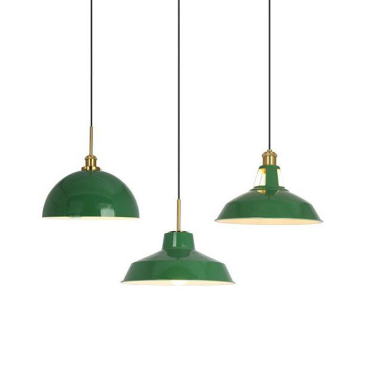 Norvo | RetroDome Industriell Vintage Pendellampe | Grønn Jernkuppel Design | Enkelt Lys | Rustikk Takbelysning