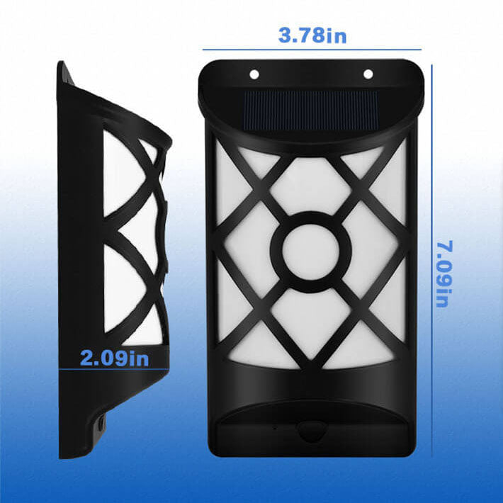 Norvo | Solar Flame Halv Søyle LED Utendørs Sensor Vegglampe