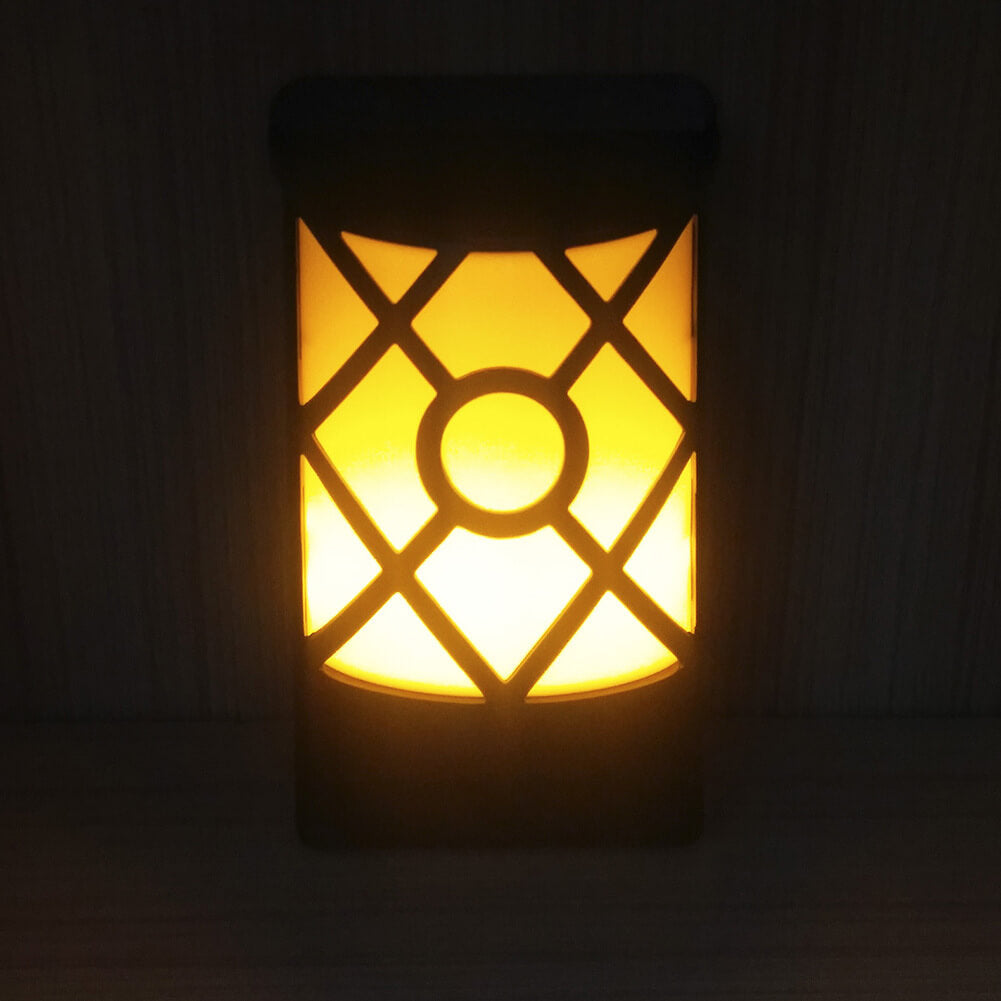 Norvo | Solar Flame Halv Søyle LED Utendørs Sensor Vegglampe