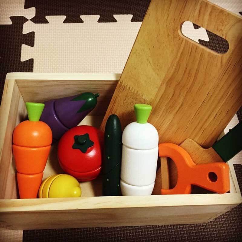 Norvo | MiniChef | Leke matlaging - Treleketøy kjøkken med skjærbare grønnsaker og frukt