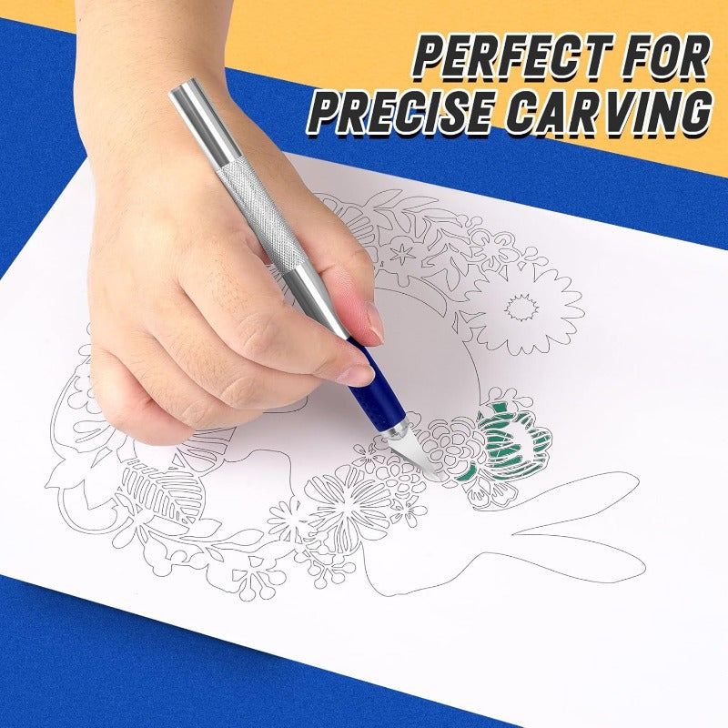 Norvo | Presisjon Trevesknivsett for Lett Utskjæring av Gresskar | Skarpe Ergonomiske Blader