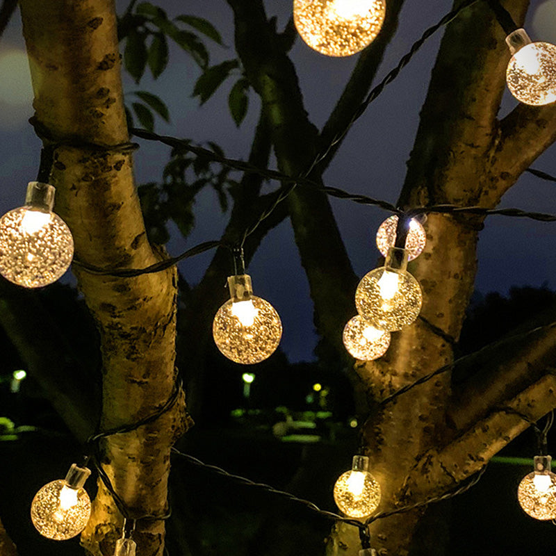 Norvo | Moderne Art Deco vanntett Solar-PVC-Gummi-akryl-snor-bees-ball-kristall-ball-fall-LED lys utendørs for hagen