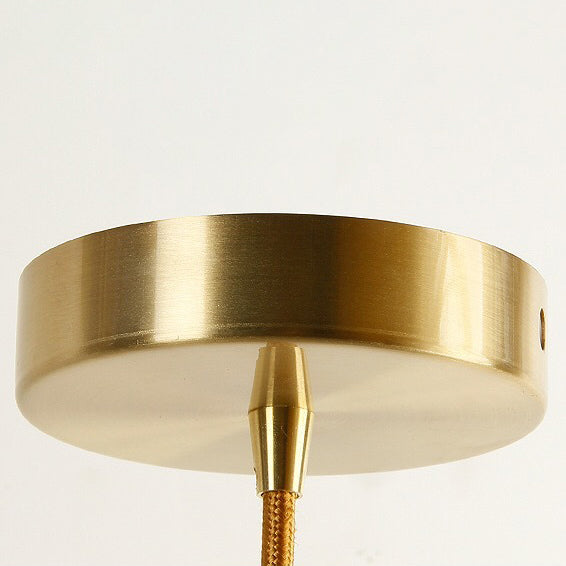 Norvo | Modern Art Deco Blomster Boble Glass Skjerm Messing Ramme 1-Lys Pendellampe for Stuen
