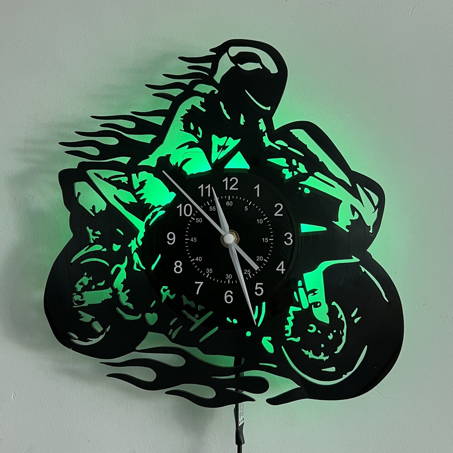Garduruen vinylveggklokke - Motortema, stil, for stue- og kontorinnredning
