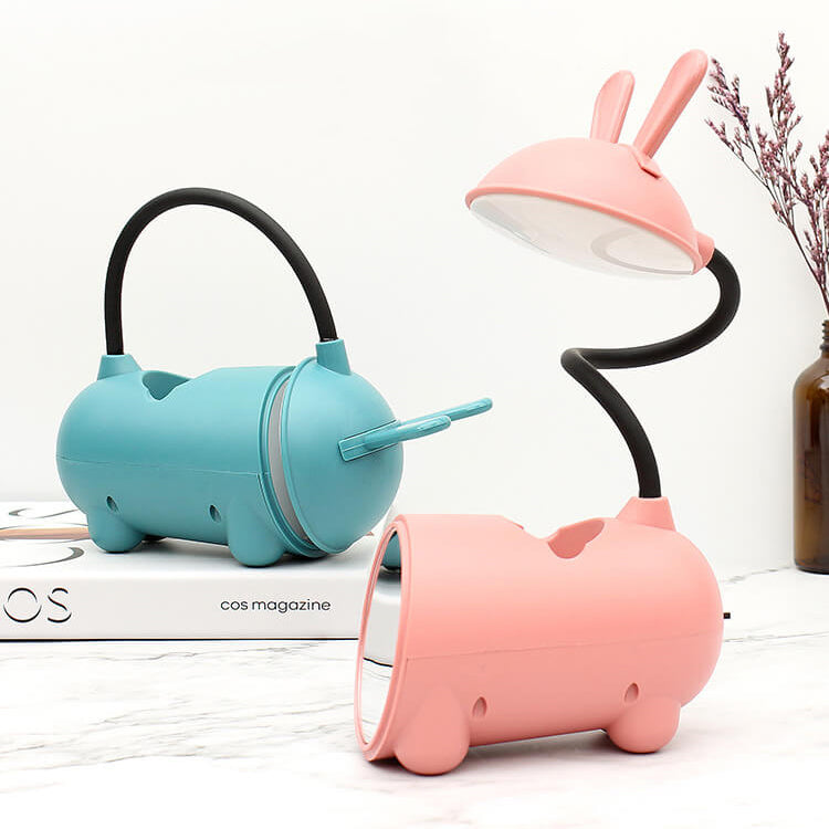 Norvo | Tegneserie Kreativ Kanin LED Berørings USB Pennholdere Skrivbord Lampe