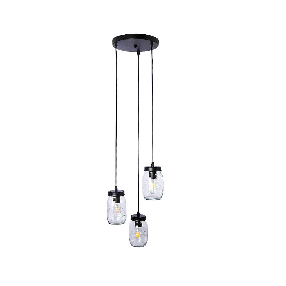 Norvo | Modern Enkelhet Jern Glass Flaske 3-Lys Chandeliers For Stue