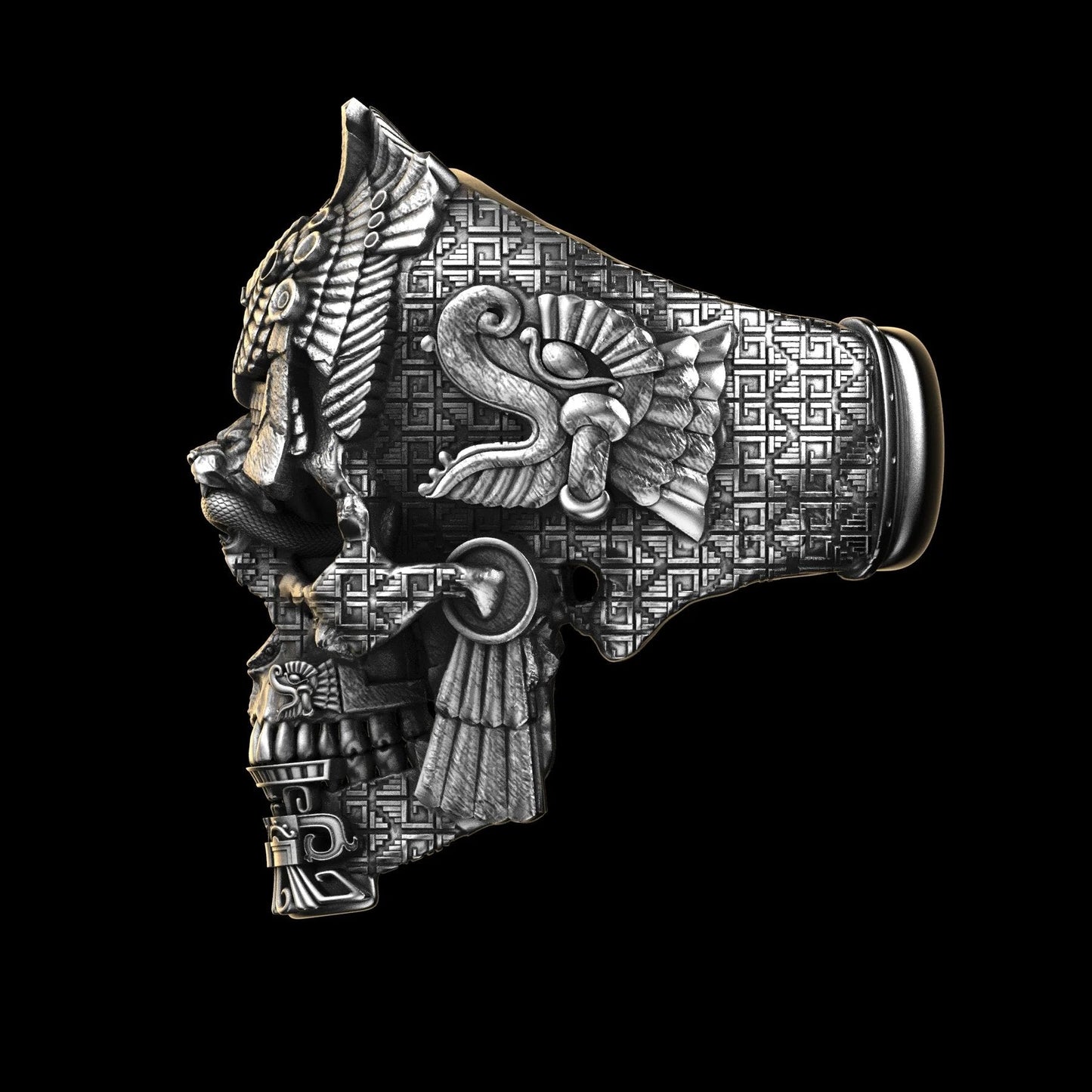 Norvo | Sølv svart skull ring