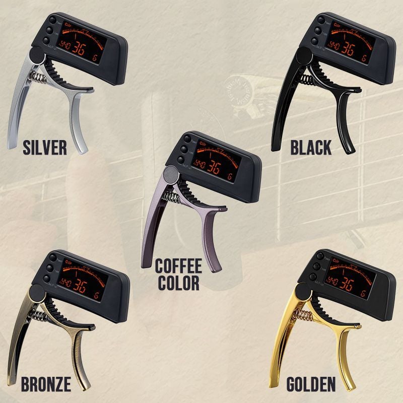 Norvo | DUAL-BRUK GITAR CAPO TUNER MED LCD-SKJERM