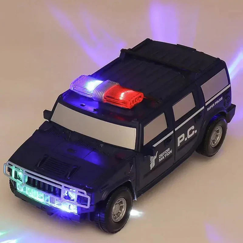 Norvo | Transforming Robot Car | 2-i-1 Politibil & Robotleketøy med Lys og Lyd