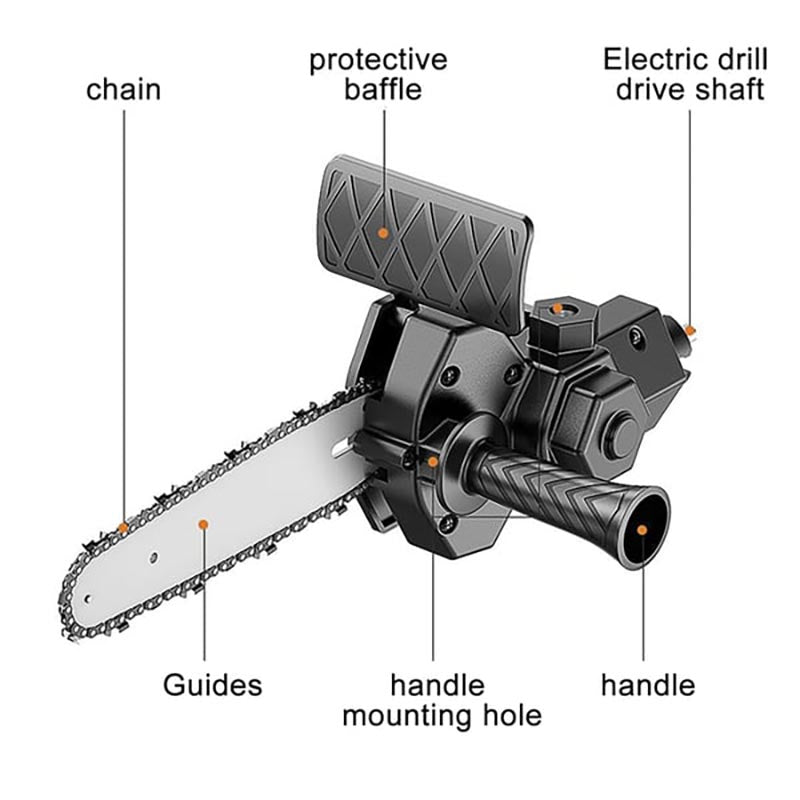 Norvo | 6 Tommers Elektrisk Drill Modifisert Til Elektrisk Kjedesag Drill Vedlegg