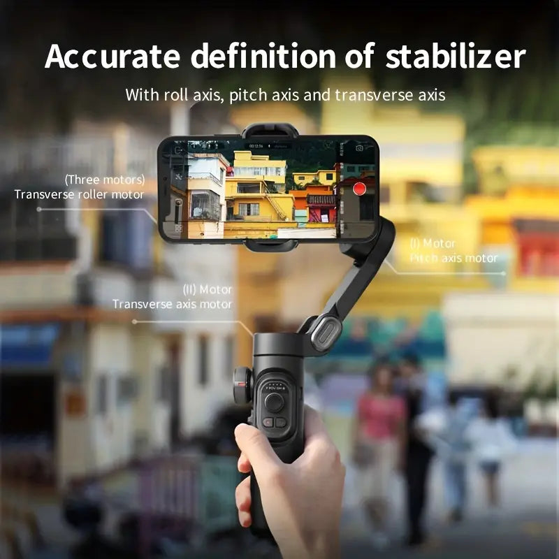 Norvo | SmartPro Smartphone Gimbal Stabiliser – Sammenleggbar 3-akset hånden stabilisator for iPhone & Android