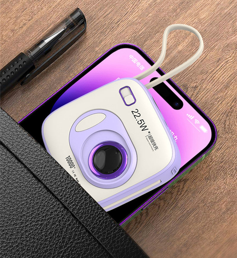 Norvo | Dual Fast Charge Digital Display Slim 10000mAh Bærbar Strømbank Med Innebygde Kabler