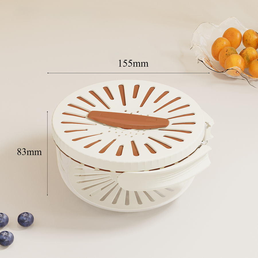 Norvo | Sammenleggbar Hurtig-Dreneringskurv med Roterende Lokk