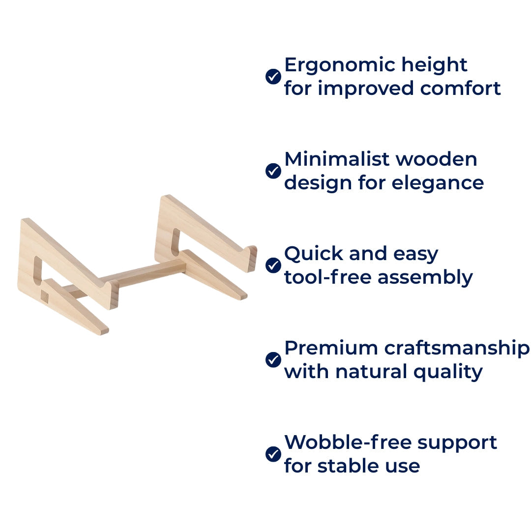 Ergonomisk Nakkestøtte – Ventilert Naturlig Tre – Forhindrer Overoppheting – Ideell for Hjem- og Kontorbruk Norvo