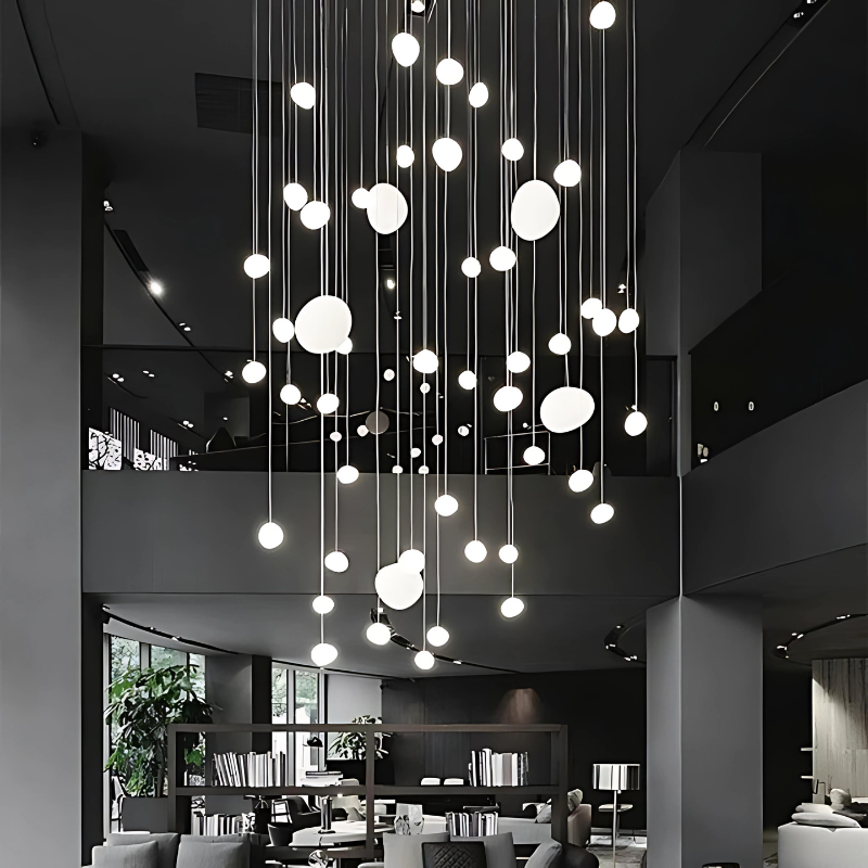 Norvo | GloStone | Elegant Glass Pebble Pendant Light