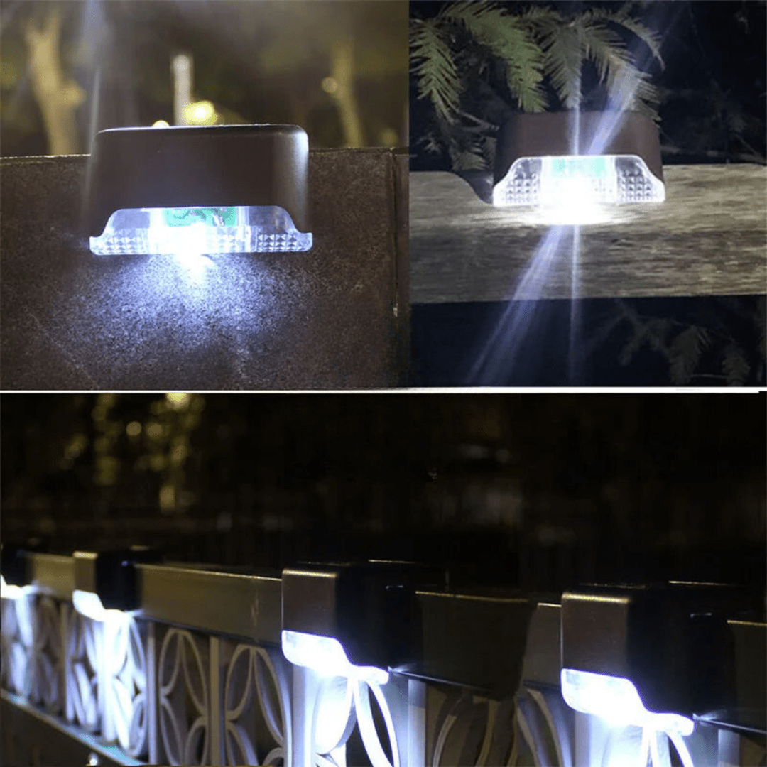 Norvo | Selvklebende sol ute lys - Vanntette veggmonterte LED trinnlamper for hager, terrasser og gangveier