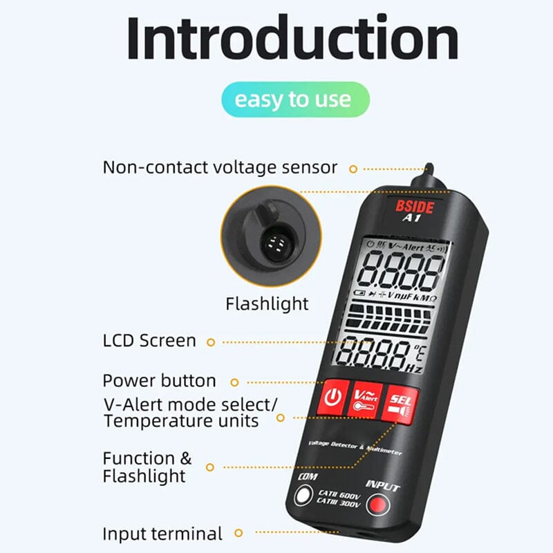 Norvo | A1 Helautomatiske Anti-Brenner Intelligent Digital Multimeter