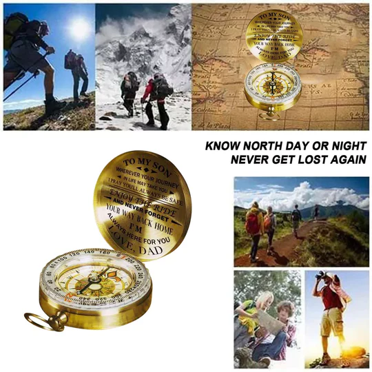 Norvo | Far til Sønn - Nyt Turen - Kompass Skrift Multi-Funksjon Kompass