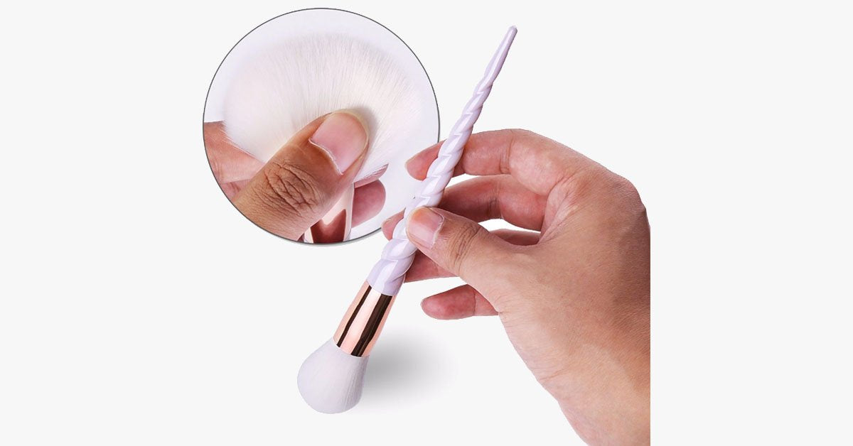 Norvo | Profesjonell 10-delt Enhjørning Penselsett – Legg til farger og masse bling til sminkesett ditt