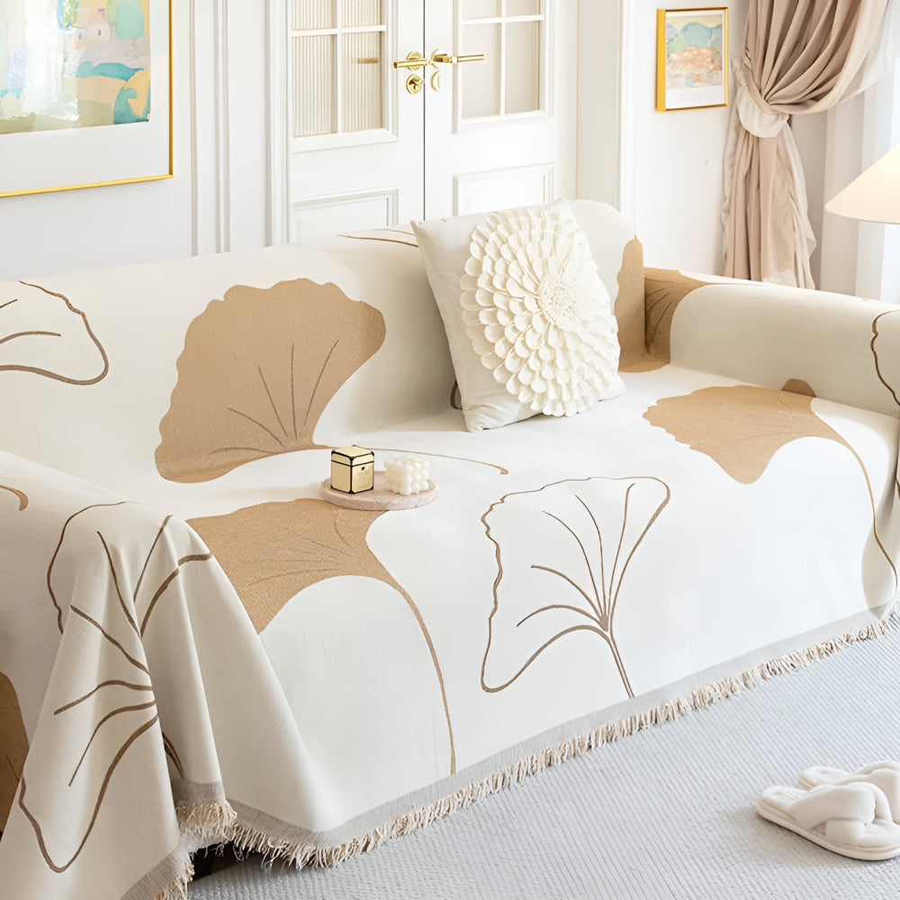Norvo | Pastoral Stil Ginkgo Blad Sofa Trekk