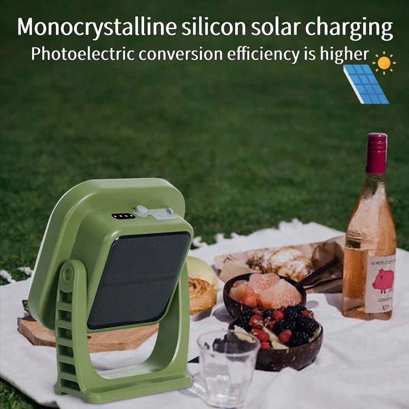 Norvo | 80W LED Sol-Oppladbar Campinglampe med Magnet og Zoomfunksjon